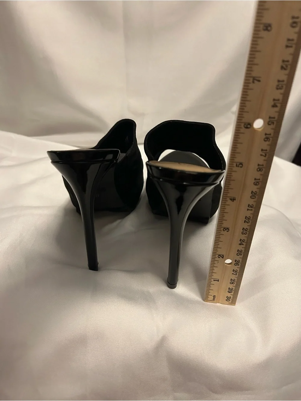 Thalia Sodi Black Open-Toe Stiletto Mule Heels